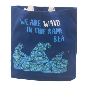 Baumwolltasche We are Waves Blau
